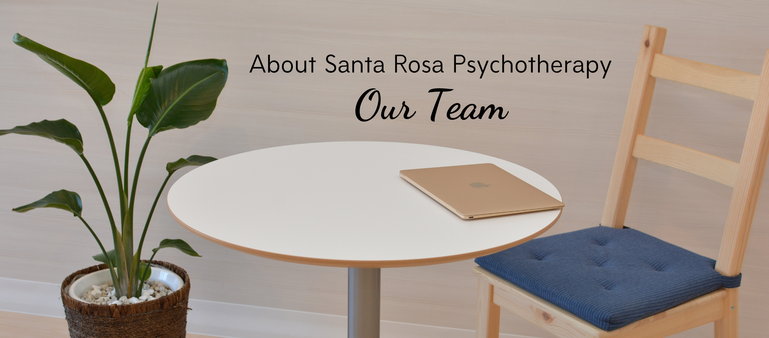header image that reads: About Santa Rosa Psychotherapy. Our team.