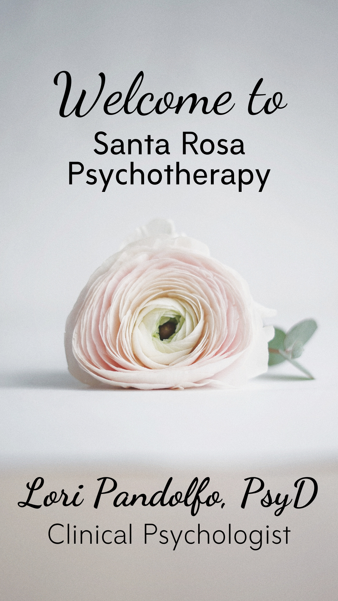 mobile optimized image that reads: Santa Rosa Psychotherapy. Lori Pandolfo, Psy.D. Clinical Psychologist